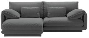 Kampinė sofa Micadoni Torino Structured, tamsiai pilka sp., kairinė, 220 x 170 cm x 83 cm
