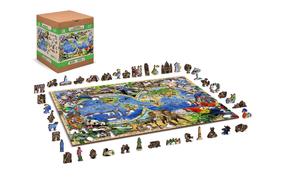 Medinė dėlionė Wooden City Animal Kingdom, 37.5 cm x 51.9 cm, 600 vnt., įvairių spalvų