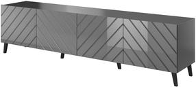 TV staliukas Cama Meble Abeto Glossy, grafito sp., 42 cm x 200 cm x 52 cm