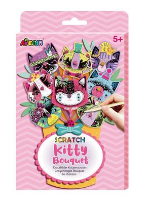 Raižymo rinkinys Avenir Scratch Kitty Bouquet, rožinė sp.