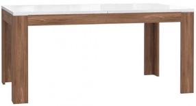 Stalas išskleidžiamas Forte Saint Tropez, balta sp./tamsaus ąžuolo sp., 160 - 207 cm x 90 cm x 75 cm