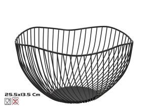 Puu- ja juurviljakorv Kitchen&GO, metall, 25.5 cm x 25.5 cm x 25.5 cm, must v.