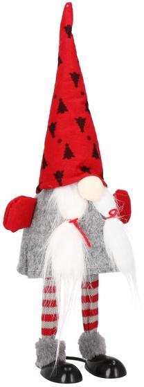 Kalėdinė dekoracija, "Nykštukas" Springos CA0102, 40 cm, raudona sp./pilka sp.