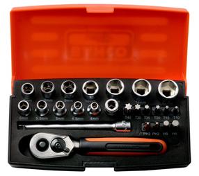 Antgalių rinkinys Bahco Sockets and bits 4-13mm 1/4"