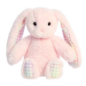 Pliušinis žaislas Aurora Rainbow Gingham Bunnies 201030D, rožinė sp., 18 cm