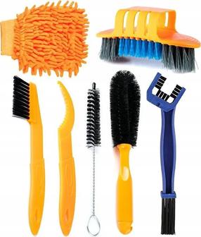 Jalgratta puhastuskomplekt L9F, plastik, kollane v., 7 tk