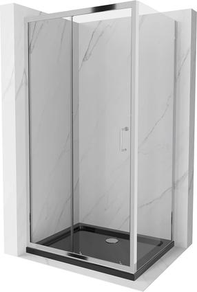 Dušo kabina Mexen Apia 840-130-070-01-00-4070, stačiakampė, 70 cm x 130 cm x 190 cm, juoda sp./chromo sp./grūdintas