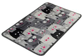 Vonios grindų kilimėlis Foutastic Meow 359CHL4174, pilka sp., 60 cm x 40 cm