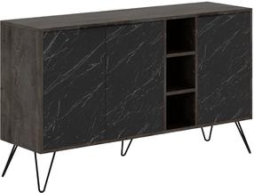 Komoda Kalune Design Clara 855DTE4226, juoda sp./tamsiai ruda sp., 83 cm x 142 cm x 35.6 cm