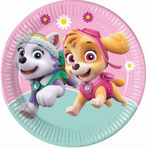 Vienkartinės lėkštės Procos Paw Patrol Skye & Everest, Ø 23 cm, 8 vnt.