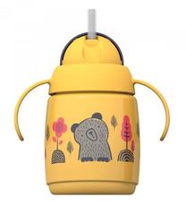 Puodelis su snapeliu Tommee Tippee Training Straw, 0.3 ml, plastikas, geltona sp.