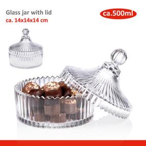 Lielapjoma produktu konteiners Alpina, 0.5 l, 14 cm x 14 cm, caurspīdīga krās.