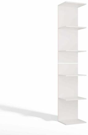 Sieninė lentyna 6P, balta sp., 180 cm x 35 cm x 30 cm
