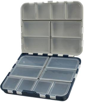 Makšķerēšanas kaste AquaTech Fishing Box 2416, 12 cm, caurspīdīga krās./zila krās./pelēka krās.