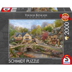 Dėlionė Schmidt Thomas Kinkade Studios Summer In Cobblestone Village, 69 cm x 97 cm, 2000 vnt., įvairių spalvų