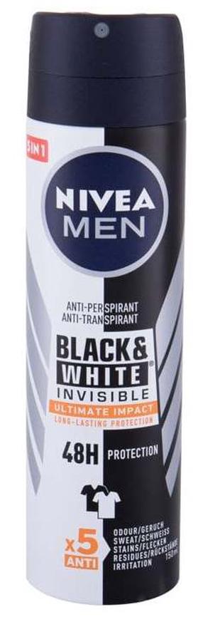 Vīriešu dezodorants Nivea Invisible For Black & White Ultimate Impact, 150 ml