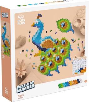 Konstruktors Plus Plus Puzzle By Number Peacock 3931, 800 gab., daudzkrāsaina