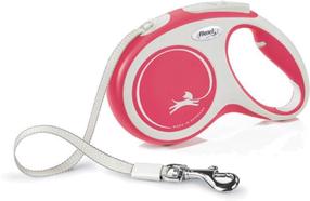 Automaatne jalutusrihm Flexi Comfort, valge v./punane v., M 5m