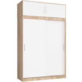 Riidekapp Akord Mono, pruun v./valge v., 60 cm x 150 cm x 200 cm