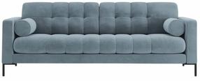 Dīvāns Cosmopolitan Design Bali Velvet Bluvel 06, melns krās./gaiši zila krās., 96 x 217 cm x 75 cm