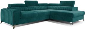 Kampinė sofa Laurence Mat Velvet 75, tamsiai žalia sp., dešininė, 205 x 278 cm x 92 cm