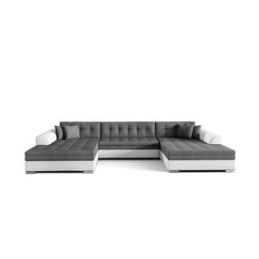 Kampinė sofa Vento Sawana 05, Soft 17, balta sp./pilka sp., 165 x 355 cm x 80 cm