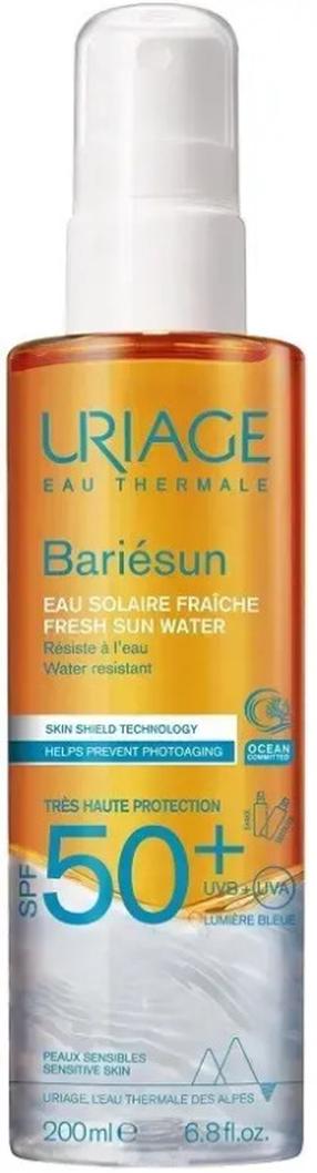 Purškiklis įdegio priežiūrai kūnui/veidui/plaukams Uriage Bariesun Fresh Sun Water SPF50+, 200 ml