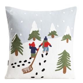 Kalėdinis dekoratyvinės pagalvėlės užvalkalas Homla Gerida 758331, balta/žalia/žydra, 45 cm x 45 cm