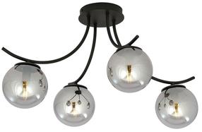 Lampa karināms Emibig Boston 4 1110/4, E14, 4 x 10 W, grafīta krās. / melna krās., 14 x 14 cm