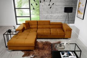 Kampinė sofa Ricardo Monolith 48, geltona sp., kairinė, 205 x 280 cm x 90 cm