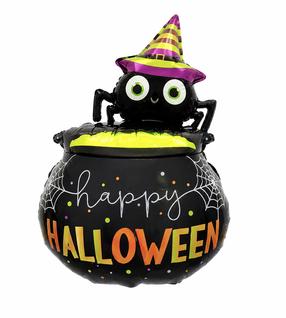 Folijas balons figūriņa Happy Halloween, melna krās./dzeltena krās.