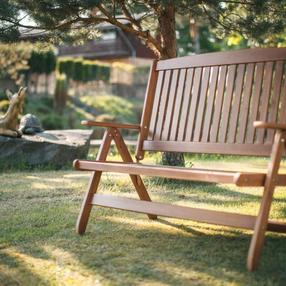 Lauko suoliukas Folkland Timber Bavaria, rudas, 133 cm x 50 cm x 106 cm