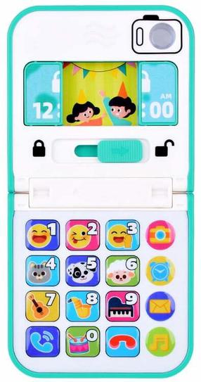 Žaislinis telefonas Hola Foldable & Slide, 16 cm, mėlyna sp./balta sp.