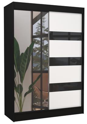 Spinta ADRK Toura 150, skaidri sp./balta sp./juoda sp., 61 cm x 150 cm x 215 cm, su veidrodžiu
