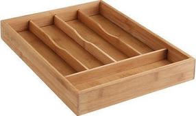 Atvilktņu organizatora ieliktnis 5five Simply Smart Bamboo, 34 cm x 25 cm x 4.5 cm, bambuss, brūna krās.