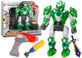 Игрушечный робот Lean Toys Detachable, 24 см, белый цв./зеленый цв.