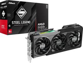 Vaizdo plokštė ASRock Radeon RX 9070 XT Steel Legend Dark, 16 GB, GDDR6
