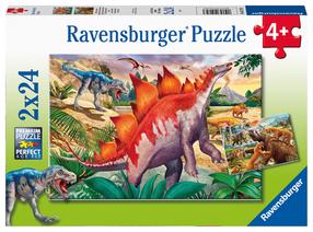 Pusle 2in1 Ravensburger Dinosaurs, 18 cm x 26 cm, 48 tk, mitmevärviline