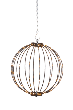 Dekoracija "Kamuolys" Finnlumor su LED apšvietimu, 30 cm, 30 cm, juoda sp.