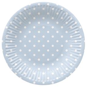 Vienkartinės lėkštės PAW Blue Dots, Ø 18 cm, 8 vnt.