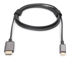 Adapteris Digitus DA-70821 9454434 USB Type C Male, USB Type A, 1.8 m, melna krās.
