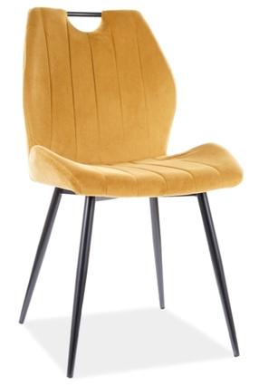 Valgomojo kėdė Arco Velvet ARCOVCCU, juoda sp./geltona sp., 46 cm x 51 cm x 91 cm