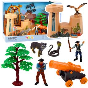 Figūriņu komplekts, ar piederumiem Lean Toys Cowboy Wild West, daudzkrāsaina