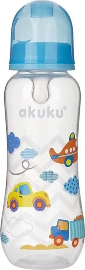 Bērnu pudele dzeršanai Akuku A0105, 250 ml, 4 mēn., zila krās.