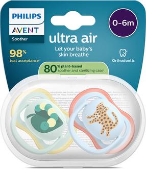Knupīšu komplekts Philips Avent Ultra Air Animals, 0 mēn., zaļa krās./gaiši zila krās.