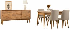Ēdamistabas komplekts Kalune Design Vina 01 1005, krēmkrāsas krās./atlantic pine krās.