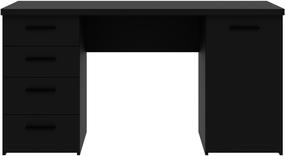 Rakstāmgalds ar atvilktnēm Forte NET106 MT926-Z13M, 145 cm x 60 cm, 75.4 cm, melna krās.