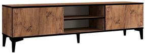 TV staliukas Kalune Design Begi, ruda sp./juoda sp., 45 cm x 180 cm x 12 cm