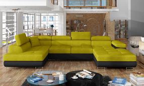 Kampinė sofa Rodrigo Omega 68, Soft 11, geltona sp., kairinė, 202 x 345 cm x 90 cm