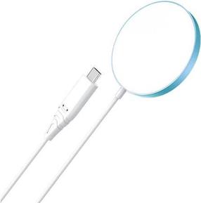 Kabelis Choetech USB-C - Qi Wireless 15W TF18-F-PK USB-C, Qi Wireless, mėlyna sp./balta sp.